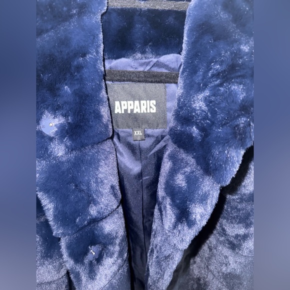 NWOT Apparis Deep Blue Teddy Jacket - Picture 4 of 5